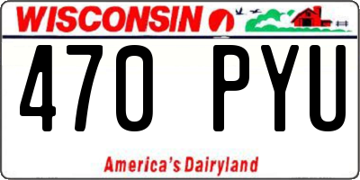WI license plate 470PYU