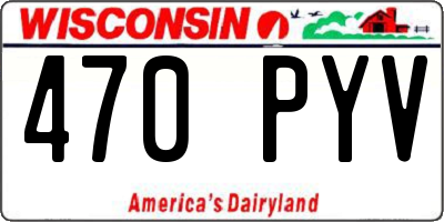 WI license plate 470PYV