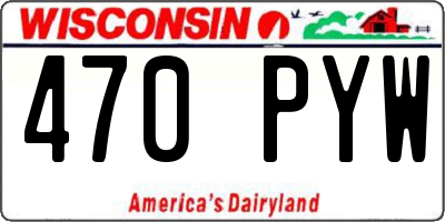 WI license plate 470PYW