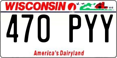 WI license plate 470PYY