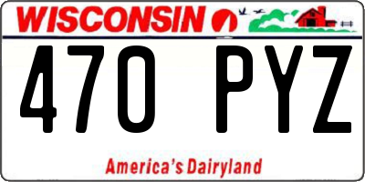 WI license plate 470PYZ