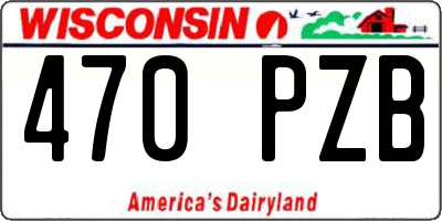 WI license plate 470PZB