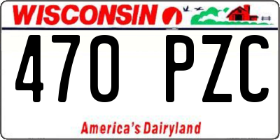 WI license plate 470PZC