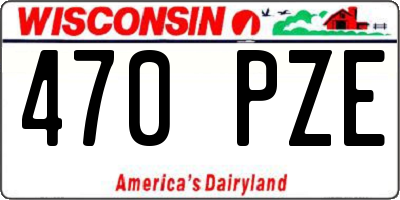 WI license plate 470PZE
