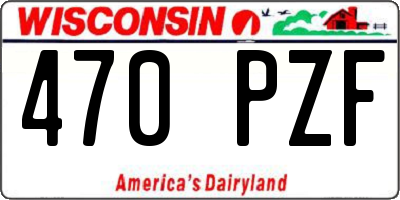 WI license plate 470PZF
