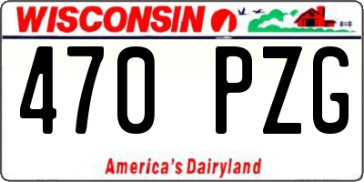 WI license plate 470PZG