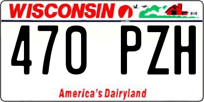 WI license plate 470PZH