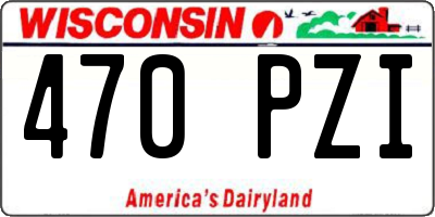 WI license plate 470PZI
