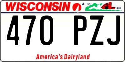 WI license plate 470PZJ