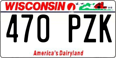 WI license plate 470PZK
