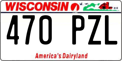 WI license plate 470PZL