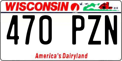 WI license plate 470PZN