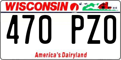 WI license plate 470PZO
