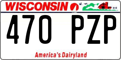 WI license plate 470PZP