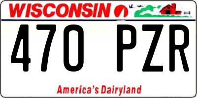 WI license plate 470PZR