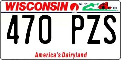 WI license plate 470PZS