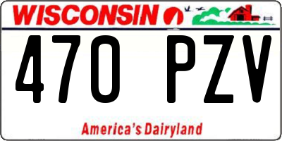WI license plate 470PZV