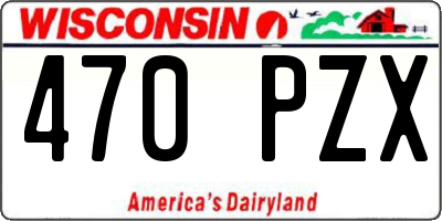 WI license plate 470PZX