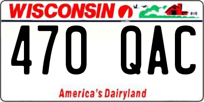 WI license plate 470QAC