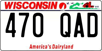 WI license plate 470QAD