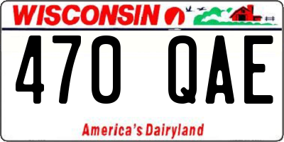 WI license plate 470QAE