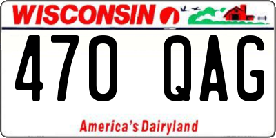 WI license plate 470QAG
