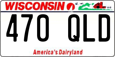 WI license plate 470QLD