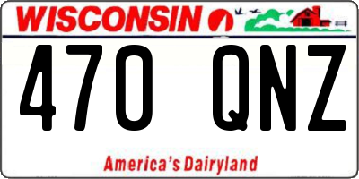 WI license plate 470QNZ