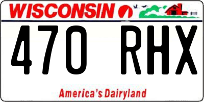 WI license plate 470RHX