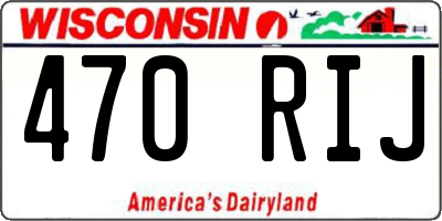 WI license plate 470RIJ