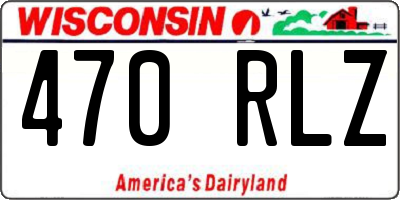 WI license plate 470RLZ