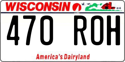 WI license plate 470ROH