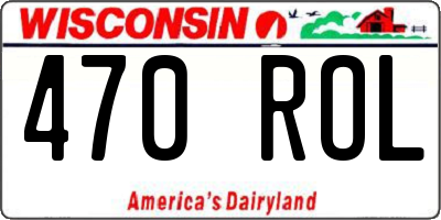 WI license plate 470ROL