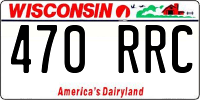WI license plate 470RRC