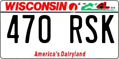 WI license plate 470RSK