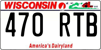 WI license plate 470RTB