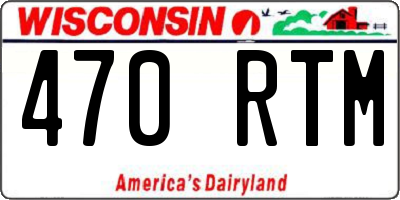 WI license plate 470RTM