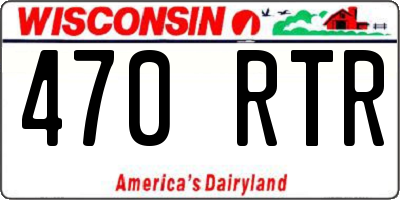 WI license plate 470RTR