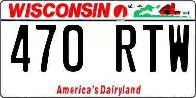 WI license plate 470RTW