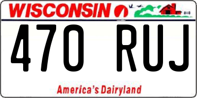 WI license plate 470RUJ