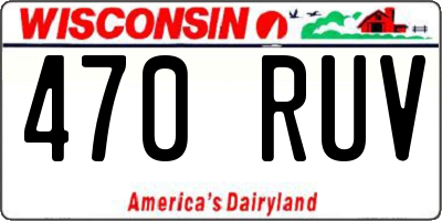 WI license plate 470RUV
