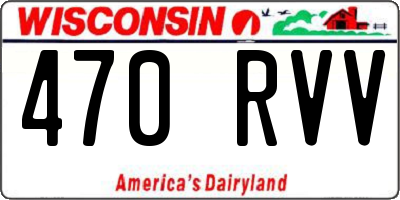 WI license plate 470RVV