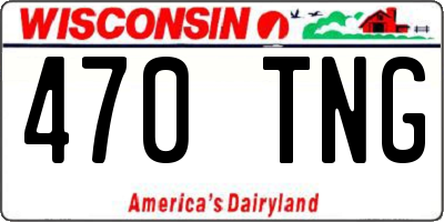 WI license plate 470TNG