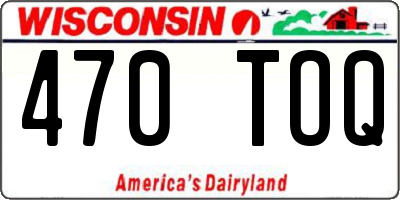 WI license plate 470TOQ