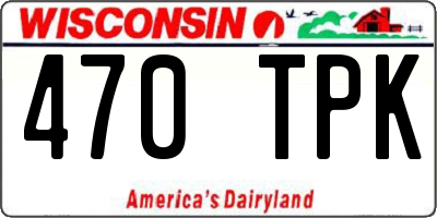 WI license plate 470TPK