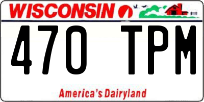 WI license plate 470TPM