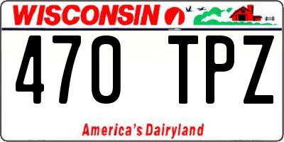 WI license plate 470TPZ