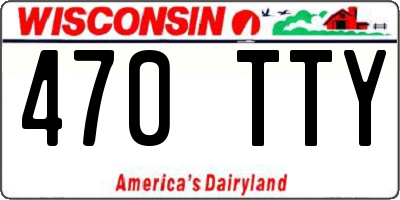 WI license plate 470TTY