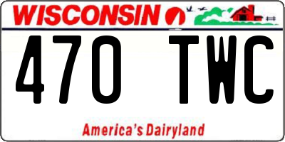 WI license plate 470TWC
