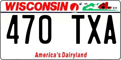WI license plate 470TXA